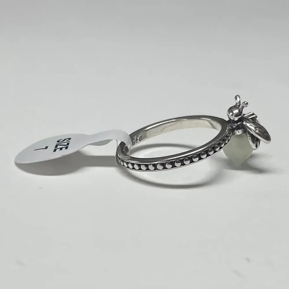 Glow In The Dark You Light Up My Life Stainless Steel Firefly Ring ~ Size 7
